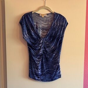 Michael Kors Blue and white Zebra Print Blouse